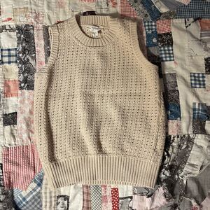 100% Cotton Crochet Tank in Cream Brit.NY XS